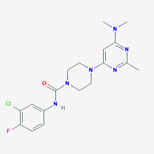 N-(3-chloro-4-fluorophenyl)-4-[6-(dimethylamino)-2-methyl-4-pyrimidinyl]-1-piperazinecarboxamide