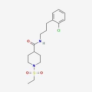 molecular formula C17H25ClN2O3S B4496118 N-[3-(2-CHLOROPHENYL)PROPYL]-1-(ETHANESULFONYL)PIPERIDINE-4-CARBOXAMIDE 