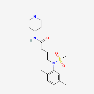 molecular formula C19H31N3O3S B4496125 4-[(2,5-dimethylphenyl)(methylsulfonyl)amino]-N-(1-methyl-4-piperidinyl)butanamide 