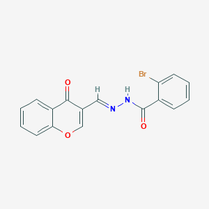 molecular formula C17H11BrN2O3 B449613 2-bromo-N'-[(4-oxo-4H-chromen-3-yl)methylene]benzohydrazide 