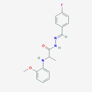 molecular formula C17H18FN3O2 B449616 N'-(4-fluorobenzylidene)-2-(2-methoxyanilino)propanohydrazide 
