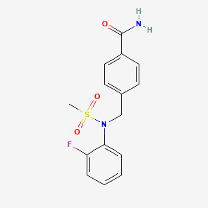 4-{[N-(2-FLUOROPHENYL)METHANESULFONAMIDO]METHYL}BENZAMIDE