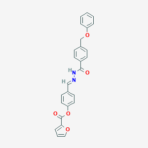 4-[(E)-(2-{[4-(phenoxymethyl)phenyl]carbonyl}hydrazinylidene)methyl]phenyl furan-2-carboxylate