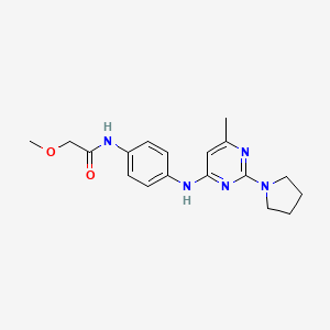 2-methoxy-N-(4-{[6-methyl-2-(1-pyrrolidinyl)-4-pyrimidinyl]amino}phenyl)acetamide