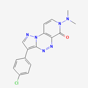 molecular formula C16H13ClN6O B4496185 3-(4-chlorophenyl)-7-(dimethylamino)pyrazolo[5,1-c]pyrido[4,3-e][1,2,4]triazin-6(7H)-one 