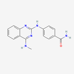 molecular formula C16H15N5O B4496198 4-{[4-(methylamino)-2-quinazolinyl]amino}benzamide 