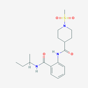 molecular formula C18H27N3O4S B4496206 N-{2-[(BUTAN-2-YL)CARBAMOYL]PHENYL}-1-METHANESULFONYLPIPERIDINE-4-CARBOXAMIDE 