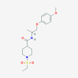 molecular formula C18H28N2O5S B4496207 1-(ETHANESULFONYL)-N-[1-(4-METHOXYPHENOXY)PROPAN-2-YL]PIPERIDINE-4-CARBOXAMIDE 