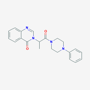 molecular formula C21H22N4O2 B4496221 3-[1-methyl-2-oxo-2-(4-phenyl-1-piperazinyl)ethyl]-4(3H)-quinazolinone 