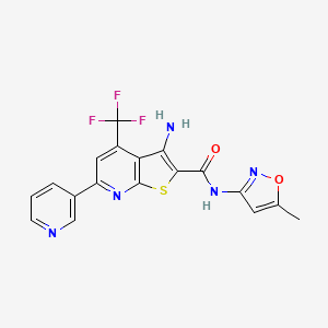 3-amino-N-(5-methyl-3-isoxazolyl)-6-(3-pyridinyl)-4-(trifluoromethyl)thieno[2,3-b]pyridine-2-carboxamide