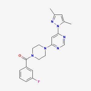 molecular formula C20H21FN6O B4496245 4-(3,5-dimethyl-1H-pyrazol-1-yl)-6-[4-(3-fluorobenzoyl)-1-piperazinyl]pyrimidine 