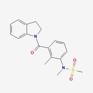 molecular formula C18H20N2O3S B4496254 N-[3-(2,3-dihydro-1H-indol-1-ylcarbonyl)-2-methylphenyl]-N-methylmethanesulfonamide 