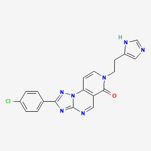 molecular formula C19H14ClN7O B4496258 2-(4-chlorophenyl)-7-[2-(1H-imidazol-4-yl)ethyl]pyrido[3,4-e][1,2,4]triazolo[1,5-a]pyrimidin-6(7H)-one 