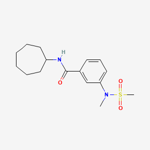 molecular formula C16H24N2O3S B4496263 N-CYCLOHEPTYL-3-(N-METHYLMETHANESULFONAMIDO)BENZAMIDE 