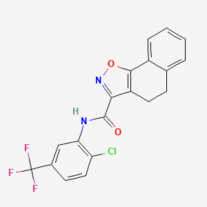 molecular formula C19H12ClF3N2O2 B4496273 N-[2-chloro-5-(trifluoromethyl)phenyl]-4,5-dihydronaphtho[2,1-d]isoxazole-3-carboxamide 