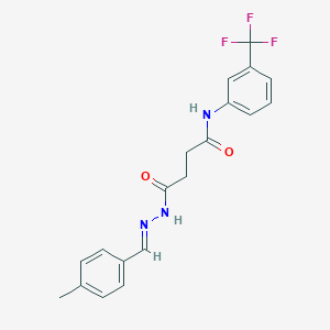molecular formula C19H18F3N3O2 B449628 4-[2-(4-methylbenzylidene)hydrazino]-4-oxo-N-[3-(trifluoromethyl)phenyl]butanamide 