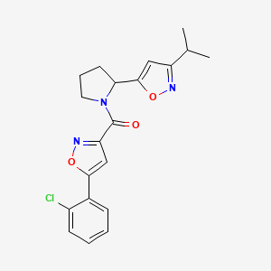 5-{1-[5-(2-Chlorophenyl)-1,2-oxazole-3-carbonyl]pyrrolidin-2-YL}-3-(propan-2-YL)-1,2-oxazole