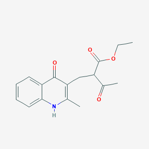 molecular formula C17H19NO4 B4496313 ethyl 2-[(2-methyl-4-oxo-1,4-dihydro-3-quinolinyl)methyl]-3-oxobutanoate 