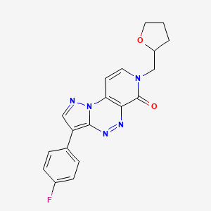 molecular formula C19H16FN5O2 B4496323 3-(4-fluorophenyl)-7-(tetrahydrofuran-2-ylmethyl)pyrazolo[5,1-c]pyrido[4,3-e][1,2,4]triazin-6(7H)-one 