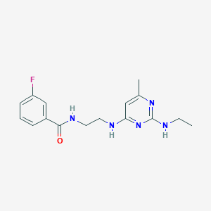 N-(2-{[2-(ethylamino)-6-methyl-4-pyrimidinyl]amino}ethyl)-3-fluorobenzamide