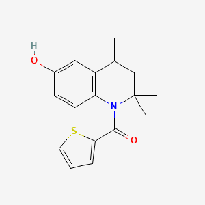 molecular formula C17H19NO2S B4496332 [6-hydroxy-2,2,4-trimethyl-3,4-dihydro-1(2H)-quinolinyl](2-thienyl)methanone 