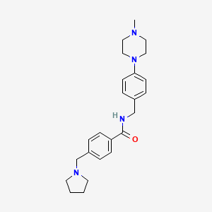 molecular formula C24H32N4O B4496343 N-{[4-(4-METHYLPIPERAZIN-1-YL)PHENYL]METHYL}-4-[(PYRROLIDIN-1-YL)METHYL]BENZAMIDE 