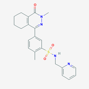 molecular formula C22H24N4O3S B4496344 2-methyl-5-(3-methyl-4-oxo-3,4,5,6,7,8-hexahydrophthalazin-1-yl)-N-(pyridin-2-ylmethyl)benzenesulfonamide 