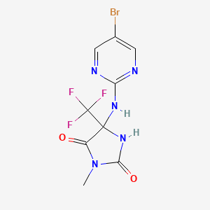 molecular formula C9H7BrF3N5O2 B4496345 5-[(5-bromo-2-pyrimidinyl)amino]-3-methyl-5-(trifluoromethyl)-2,4-imidazolidinedione 