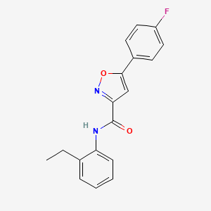 molecular formula C18H15FN2O2 B4496347 N-(2-ethylphenyl)-5-(4-fluorophenyl)-1,2-oxazole-3-carboxamide 