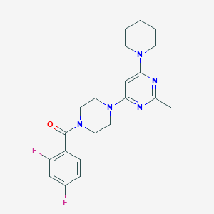 molecular formula C21H25F2N5O B4496354 4-[4-(2,4-difluorobenzoyl)-1-piperazinyl]-2-methyl-6-(1-piperidinyl)pyrimidine 