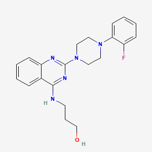 molecular formula C21H24FN5O B4496357 3-({2-[4-(2-fluorophenyl)-1-piperazinyl]-4-quinazolinyl}amino)-1-propanol 