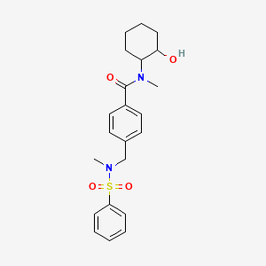 molecular formula C22H28N2O4S B4496415 N-(2-hydroxycyclohexyl)-N-methyl-4-{[methyl(phenylsulfonyl)amino]methyl}benzamide 