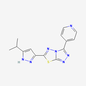 molecular formula C14H13N7S B4496424 6-(3-isopropyl-1H-pyrazol-5-yl)-3-(4-pyridinyl)[1,2,4]triazolo[3,4-b][1,3,4]thiadiazole 