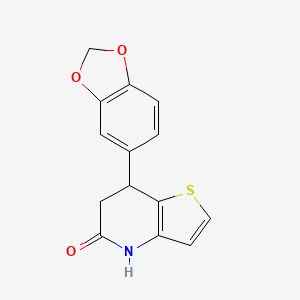 molecular formula C14H11NO3S B4496463 7-(2H-1,3-BENZODIOXOL-5-YL)-4H,5H,6H,7H-THIENO[3,2-B]PYRIDIN-5-ONE 