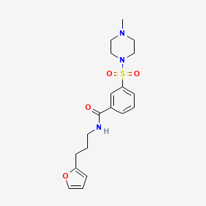 N-[3-(furan-2-yl)propyl]-3-[(4-methylpiperazin-1-yl)sulfonyl]benzamide