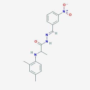 molecular formula C18H20N4O3 B449650 2-(2,4-dimethylanilino)-N'-{3-nitrobenzylidene}propanohydrazide 