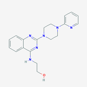 molecular formula C19H22N6O B4496504 2-({2-[4-(2-pyridinyl)-1-piperazinyl]-4-quinazolinyl}amino)ethanol 