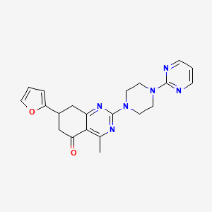 molecular formula C21H22N6O2 B4496538 7-(furan-2-yl)-4-methyl-2-[4-(pyrimidin-2-yl)piperazin-1-yl]-7,8-dihydroquinazolin-5(6H)-one 