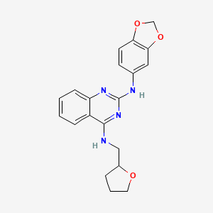 molecular formula C20H20N4O3 B4496569 N~2~-1,3-benzodioxol-5-yl-N~4~-(tetrahydro-2-furanylmethyl)-2,4-quinazolinediamine 