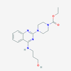 ethyl 4-{4-[(3-hydroxypropyl)amino]-2-quinazolinyl}-1-piperazinecarboxylate