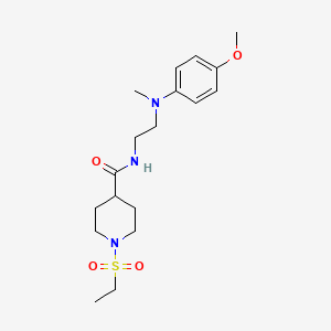 molecular formula C18H29N3O4S B4496583 1-(ETHANESULFONYL)-N-{2-[(4-METHOXYPHENYL)(METHYL)AMINO]ETHYL}PIPERIDINE-4-CARBOXAMIDE 