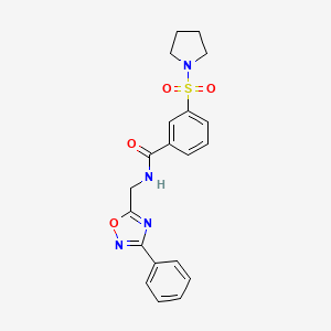 molecular formula C20H20N4O4S B4496589 N-[(3-PHENYL-1,2,4-OXADIAZOL-5-YL)METHYL]-3-(PYRROLIDINE-1-SULFONYL)BENZAMIDE 