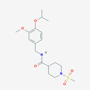 molecular formula C18H28N2O5S B4496600 1-METHANESULFONYL-N-{[3-METHOXY-4-(PROPAN-2-YLOXY)PHENYL]METHYL}PIPERIDINE-4-CARBOXAMIDE 