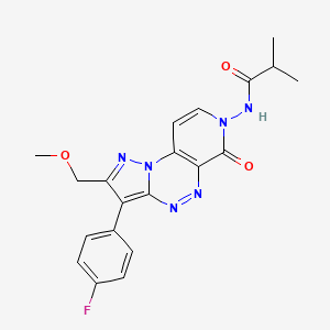 molecular formula C20H19FN6O3 B4496614 N-[3-(4-fluorophenyl)-2-(methoxymethyl)-6-oxopyrazolo[5,1-c]pyrido[4,3-e][1,2,4]triazin-7(6H)-yl]-2-methylpropanamide 