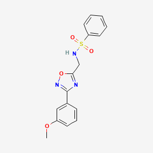 molecular formula C16H15N3O4S B4496636 N-{[3-(3-methoxyphenyl)-1,2,4-oxadiazol-5-yl]methyl}benzenesulfonamide 