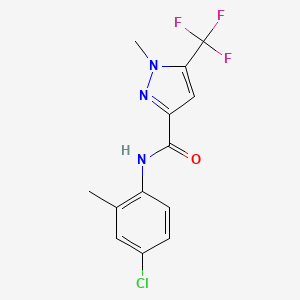 molecular formula C13H11ClF3N3O B4496642 N-(4-chloro-2-methylphenyl)-1-methyl-5-(trifluoromethyl)-1H-pyrazole-3-carboxamide 