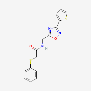 2-(phenylthio)-N-{[3-(2-thienyl)-1,2,4-oxadiazol-5-yl]methyl}acetamide