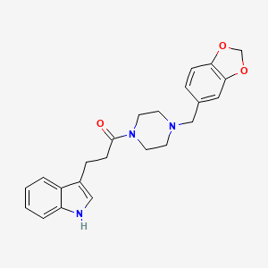 molecular formula C23H25N3O3 B4496672 1-[4-(1,3-benzodioxol-5-ylmethyl)piperazin-1-yl]-3-(1H-indol-3-yl)propan-1-one 