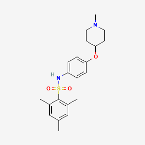 molecular formula C21H28N2O3S B4496682 2,4,6-TRIMETHYL-N-{4-[(1-METHYLPIPERIDIN-4-YL)OXY]PHENYL}BENZENE-1-SULFONAMIDE 