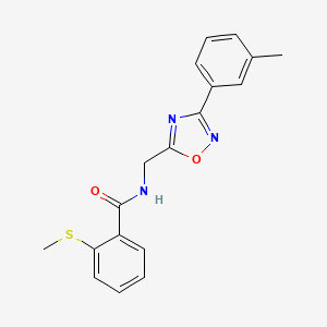 molecular formula C18H17N3O2S B4496699 N-{[3-(3-methylphenyl)-1,2,4-oxadiazol-5-yl]methyl}-2-(methylthio)benzamide 